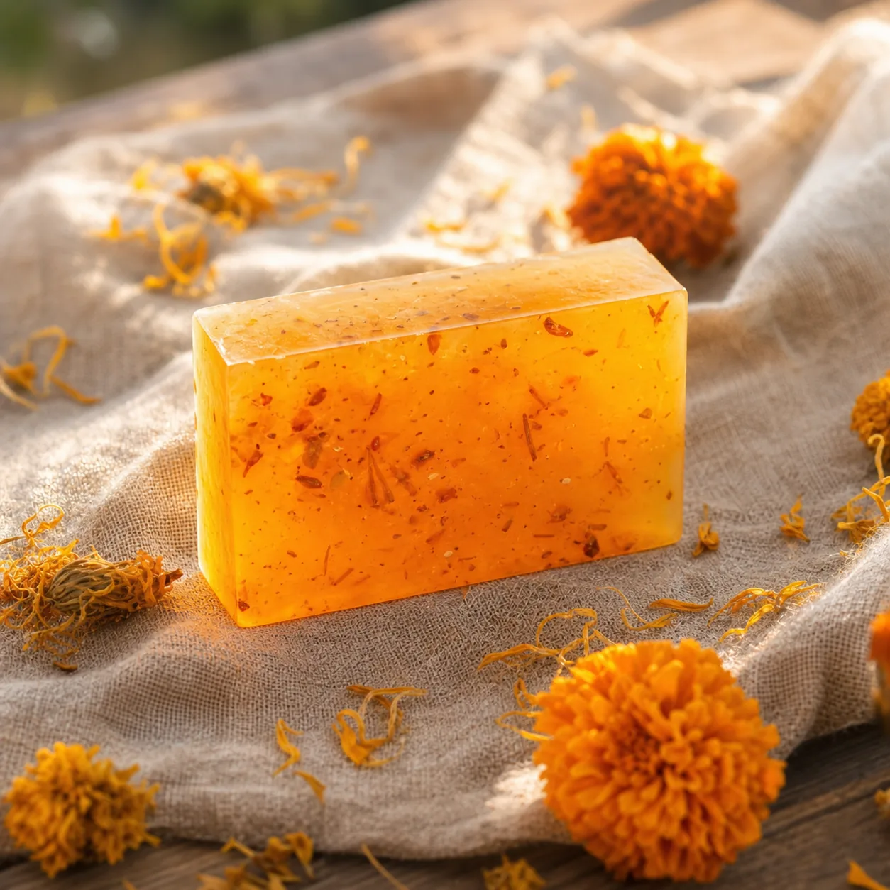 Marigold soap benefits: a warm floral bar for daily bathing