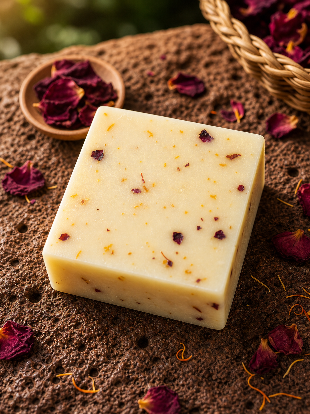 Kesar Gulab Shea Butter 50g Soap Square
